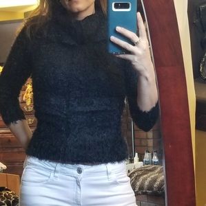 Soft and fuzzy, black sweater